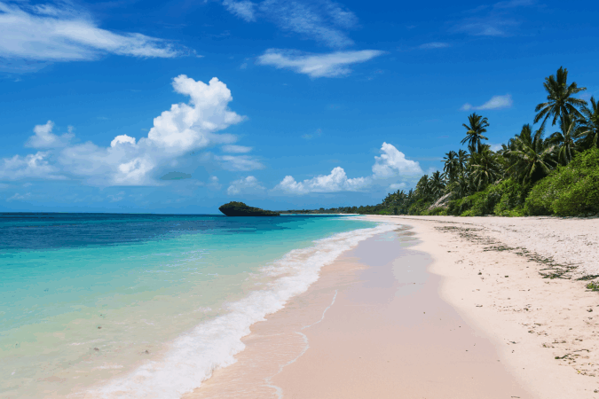 Watamu Beach Kenya – white sand, turquoise Indian Ocean waters, palm trees, and tropical paradise coastline